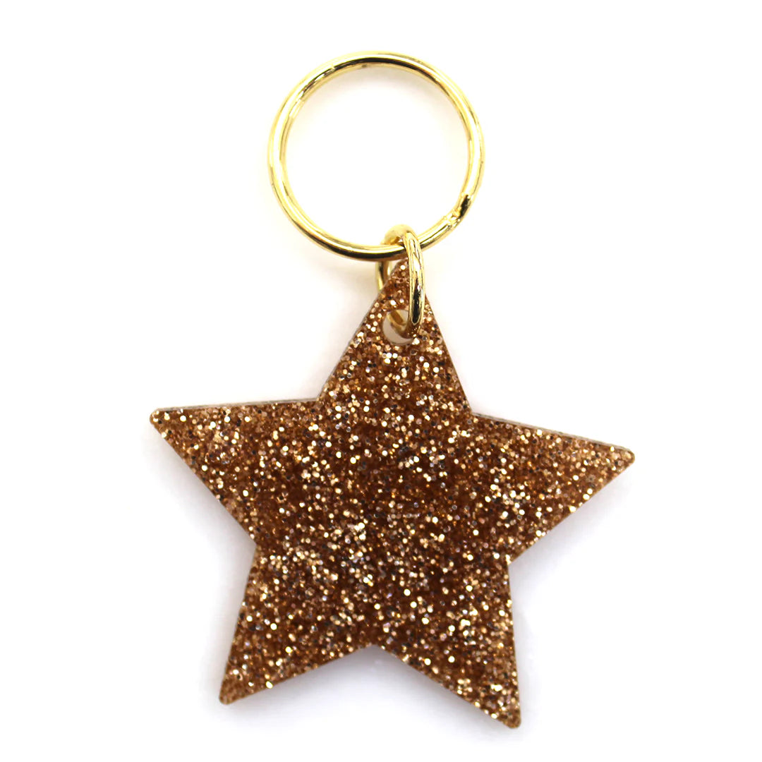 Gold Glitter Key - Star