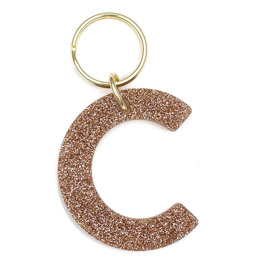 Glitter Keychain - Letter C