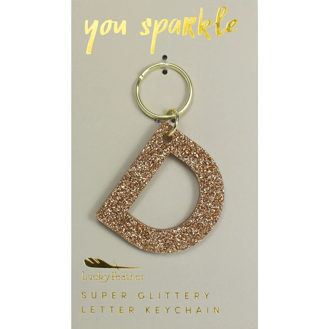 Glitter Keychain - Letter D