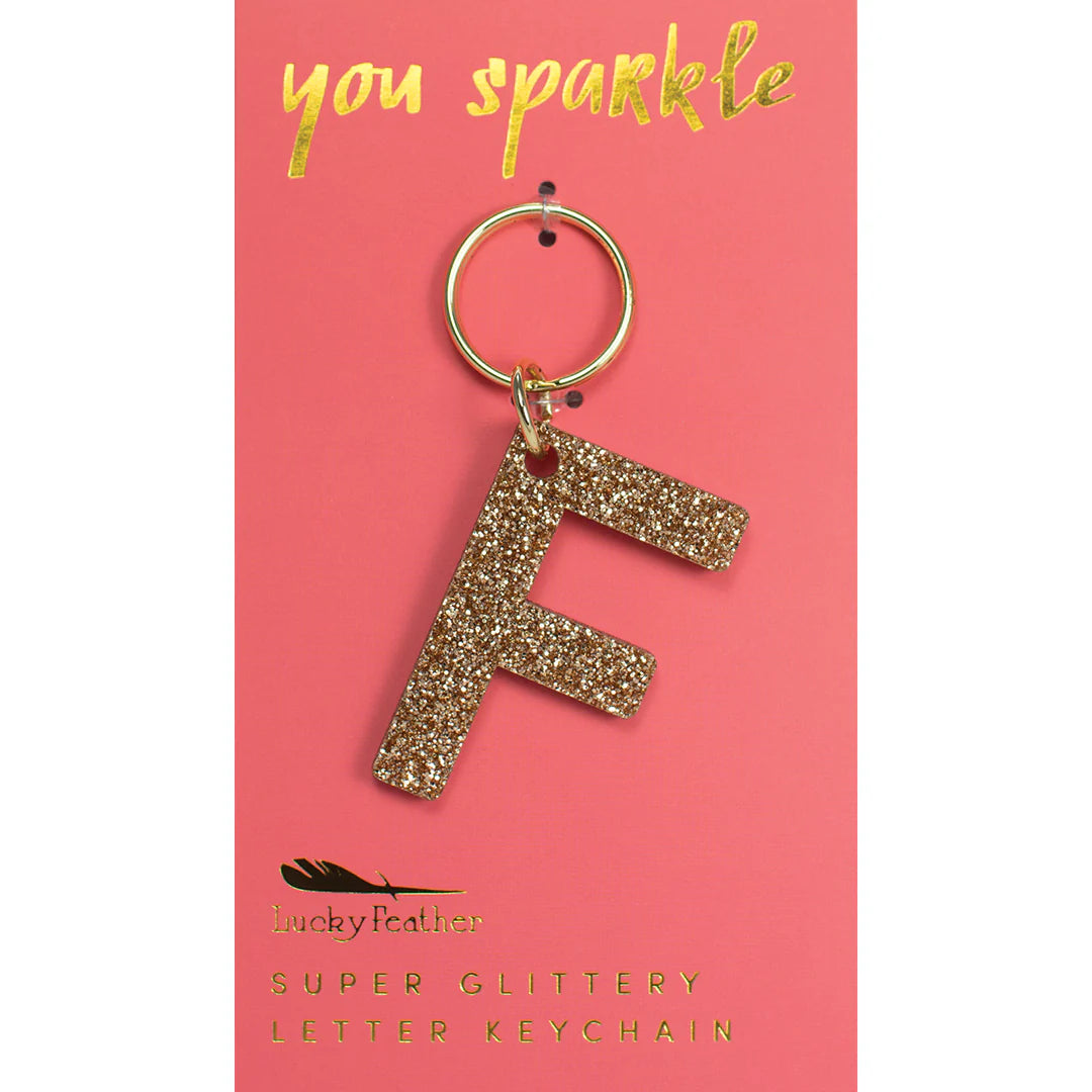 Glitter Keychain - Letter F