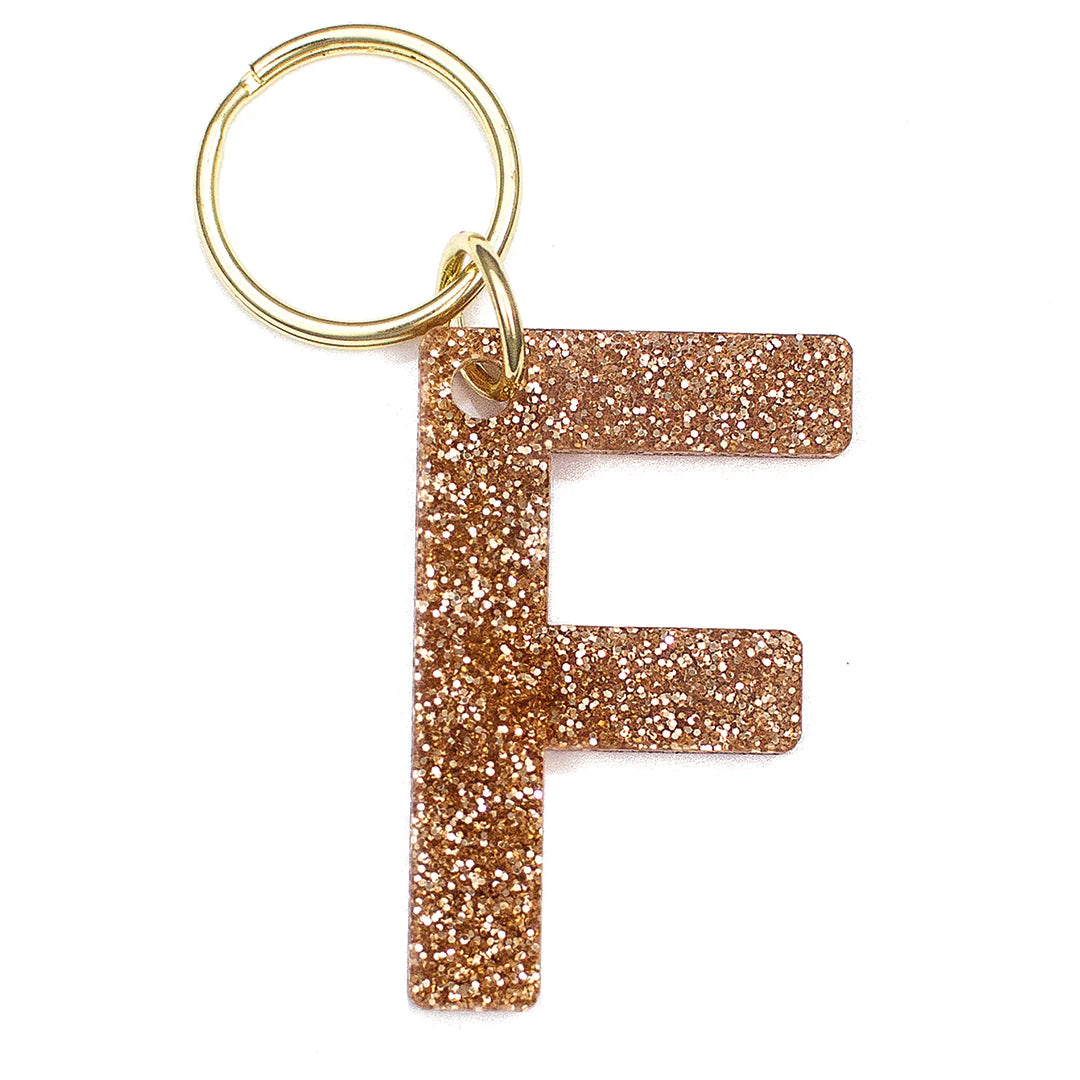 Glitter Keychain - Letter F