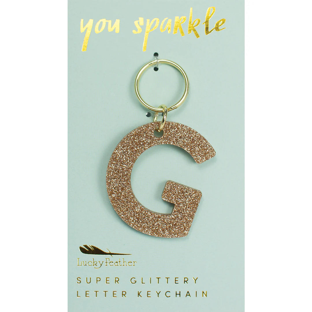 Glitter Keychain - Letter G