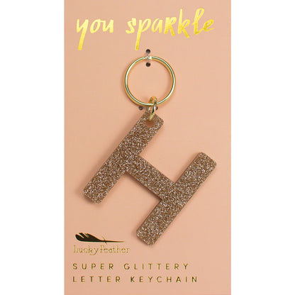 Glitter Keychain - Letter H