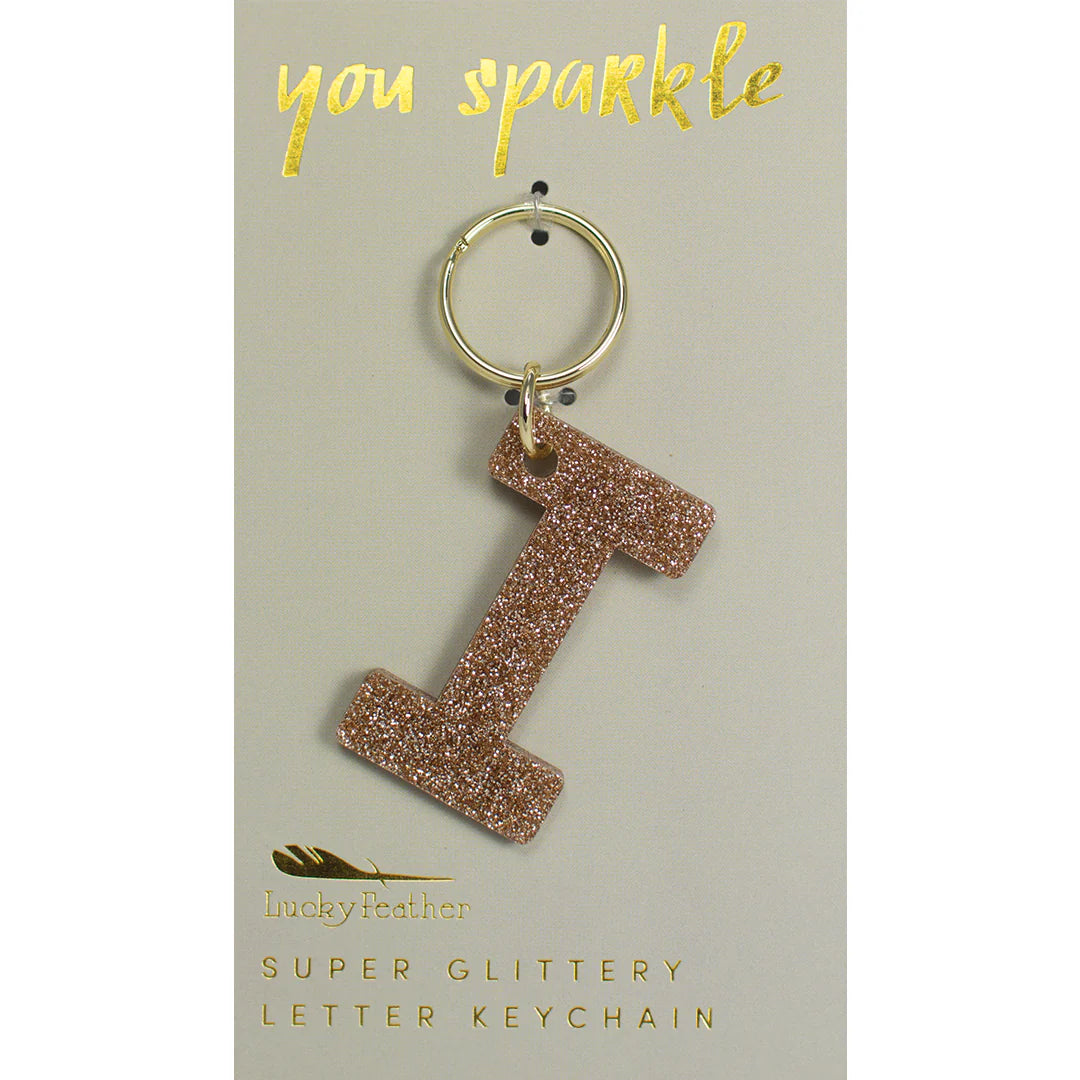 Glitter Keychain - Letter I