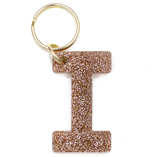 Glitter Keychain - Letter I