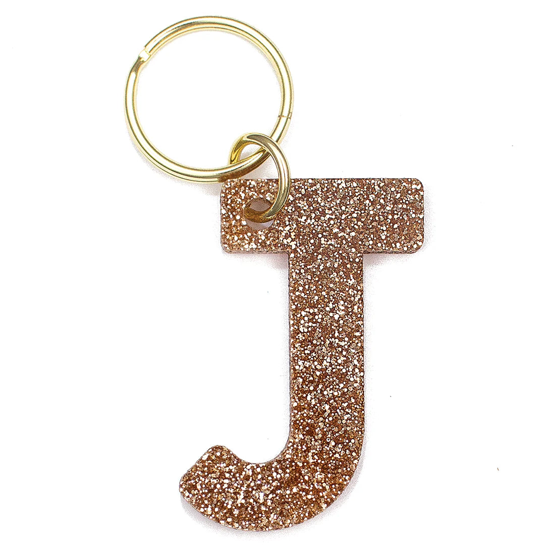 Glitter Keychain - Letter J