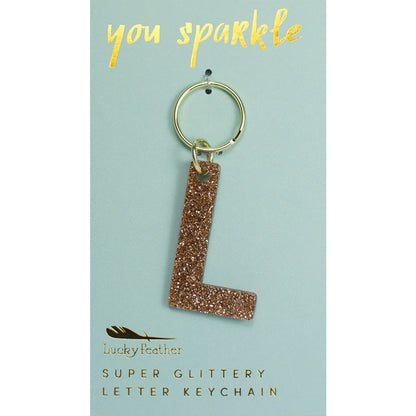 Glitter Keychain - Letter L