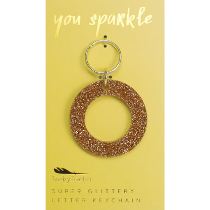 Glitter Keychain - Letter O