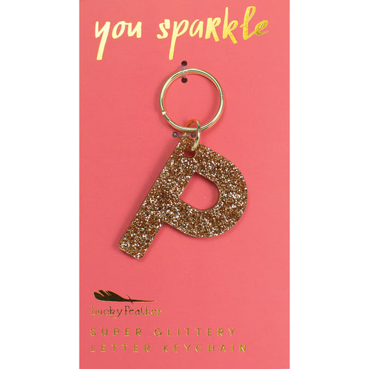 Glitter Keychain - Letter P