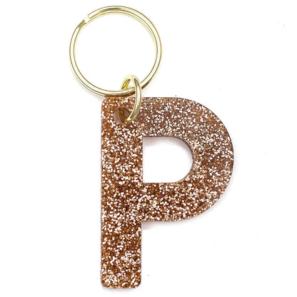 Glitter Keychain - Letter P