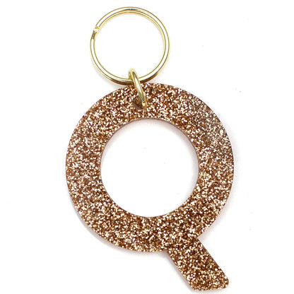 Glitter Keychain - Letter Q