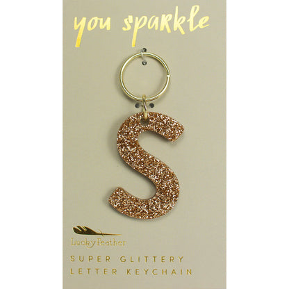 Glitter Keychain - Letter S