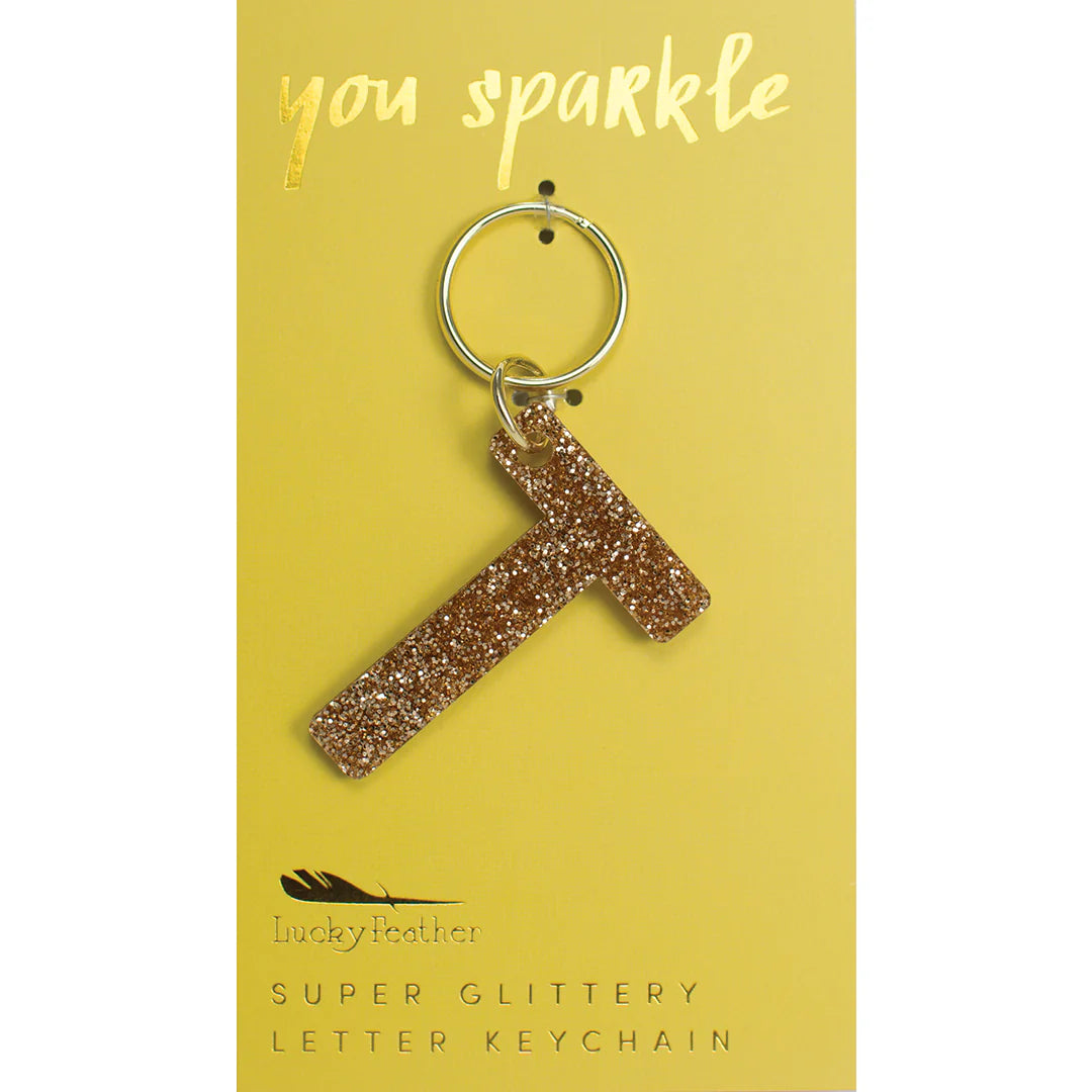 Glitter Keychain - Letter T