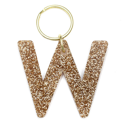 Glitter Keychain - Letter W