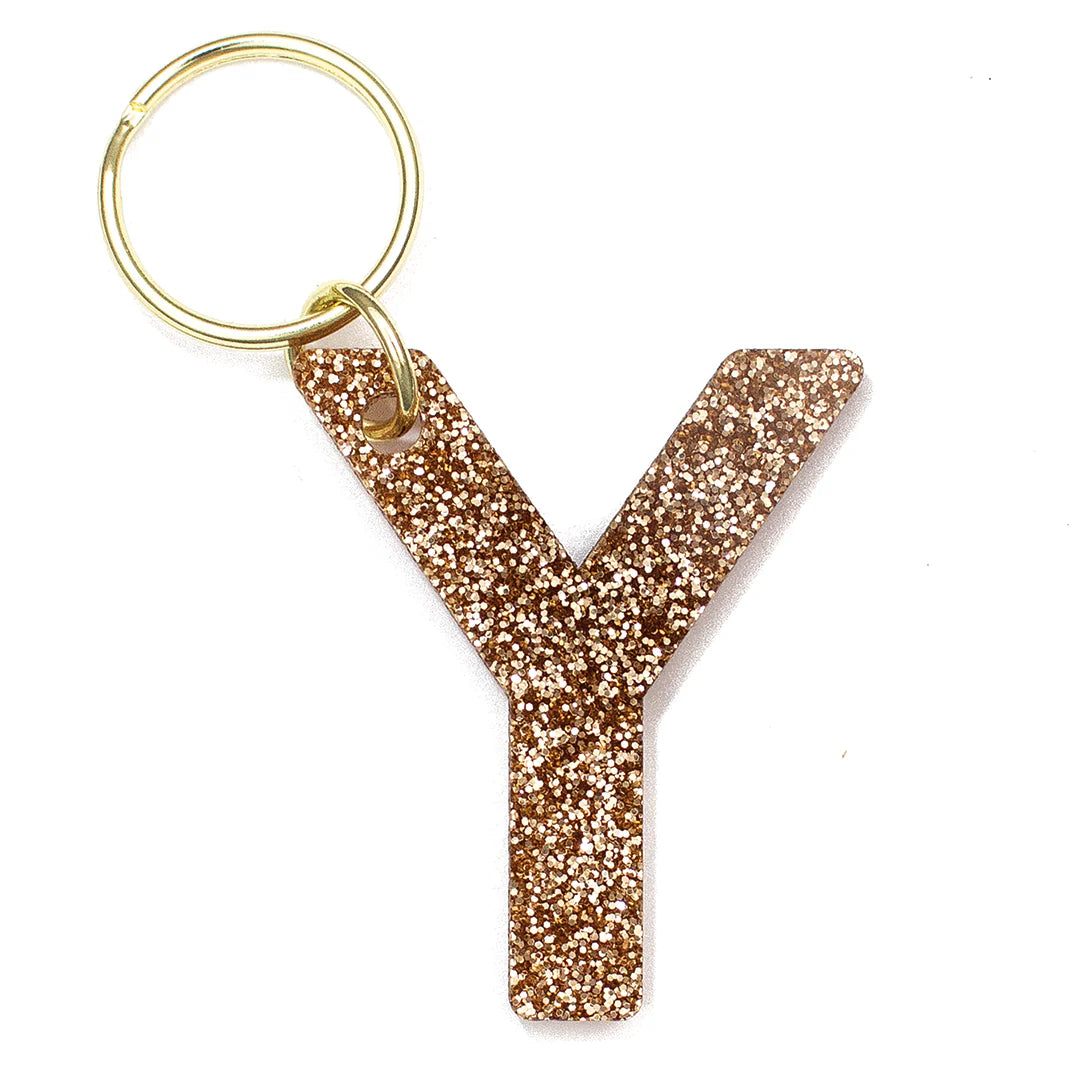 Glitter Keychain - Letter Y