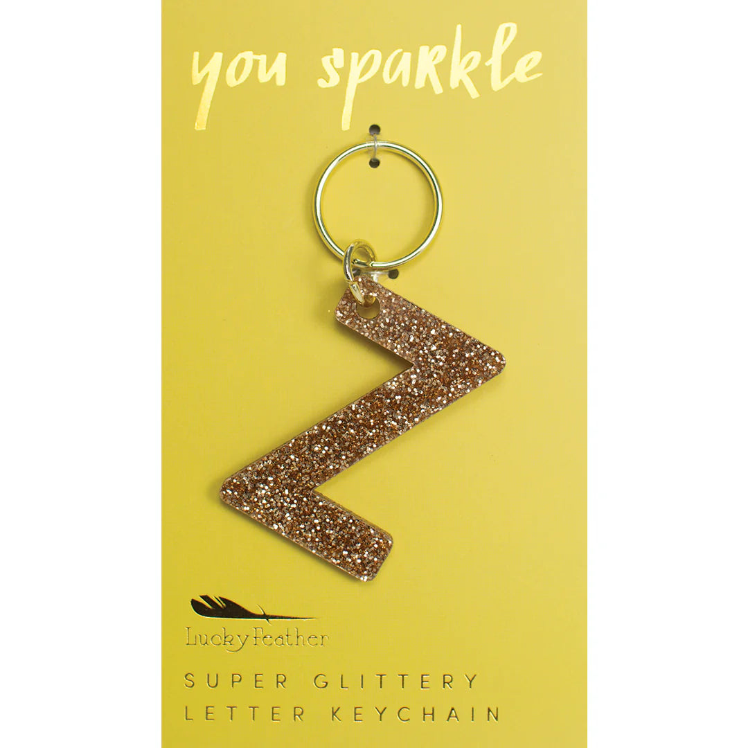 Glitter Keychain - Letter Z