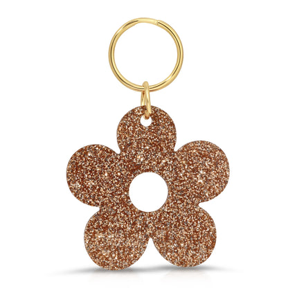 Gold Glitter Key - Flower