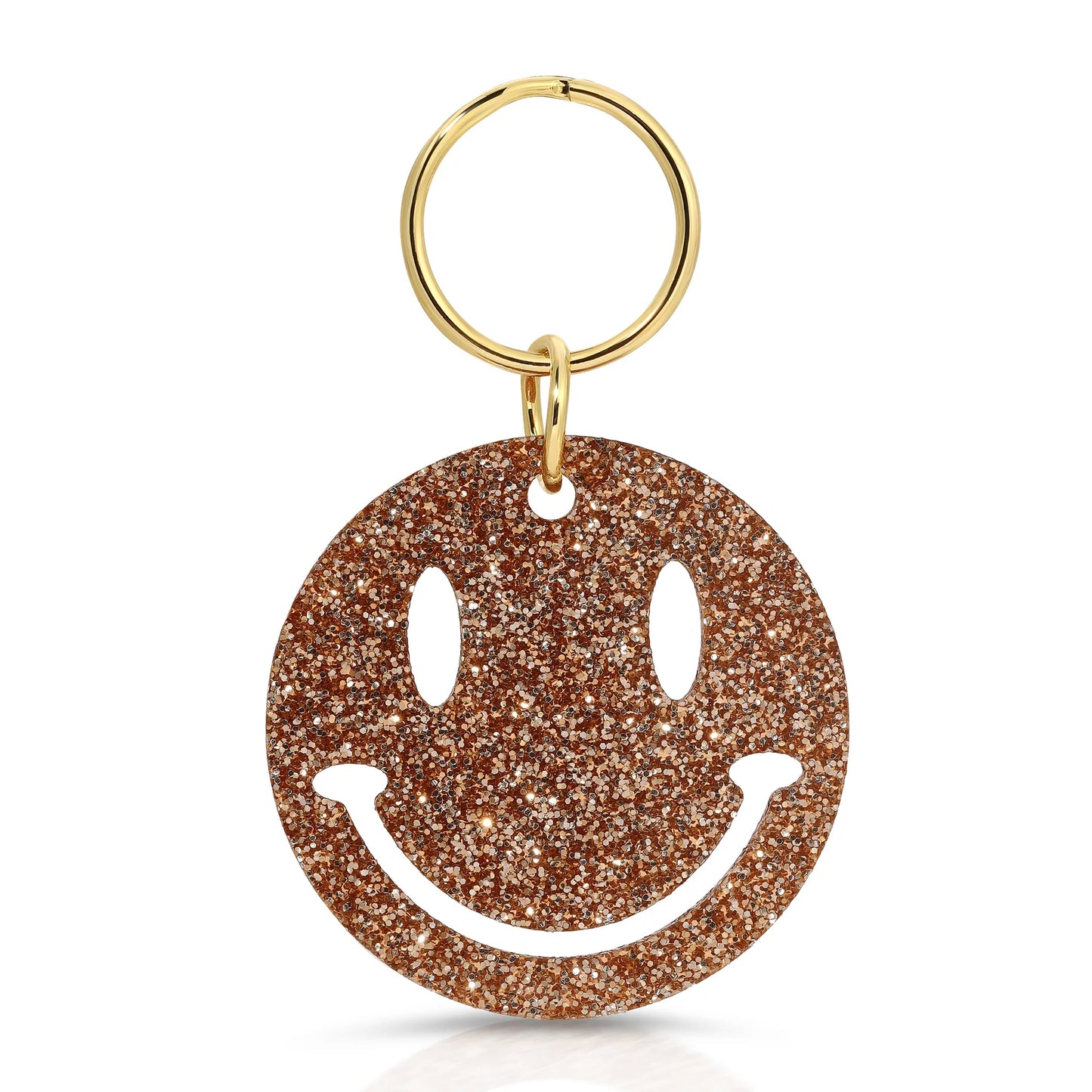 Gold Glitter Key - Smiley Face