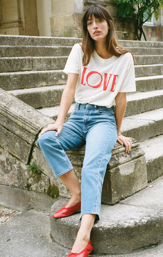 Big Love Boyfriend Tee - Sea Salt