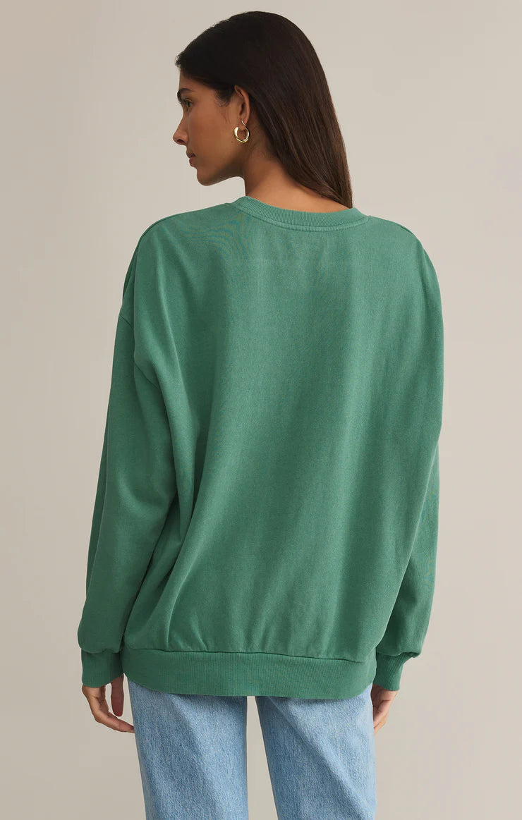 Sail Away Sunday Sweatshirt - Botanical Green