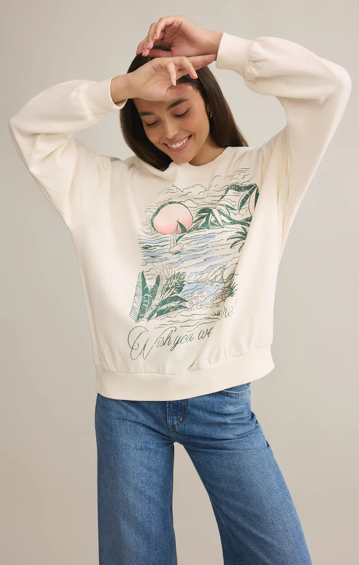 Wishes Sunday Sweatshirt - Sea Salt