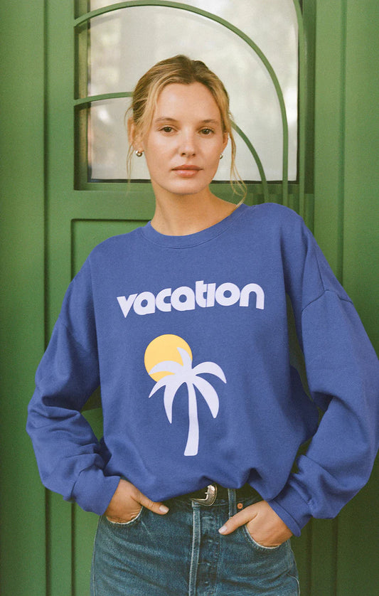 Vacay Sunday Sweatshirt - Riviera