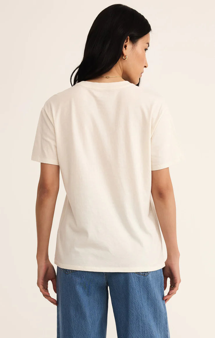 Flag Boyfriend Tee - Sea Salt