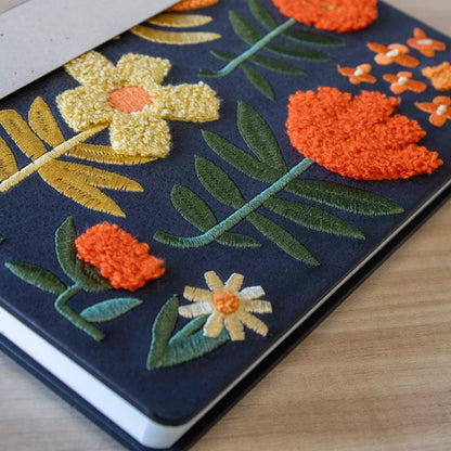 Chunky Flowers Embroidered Notebook