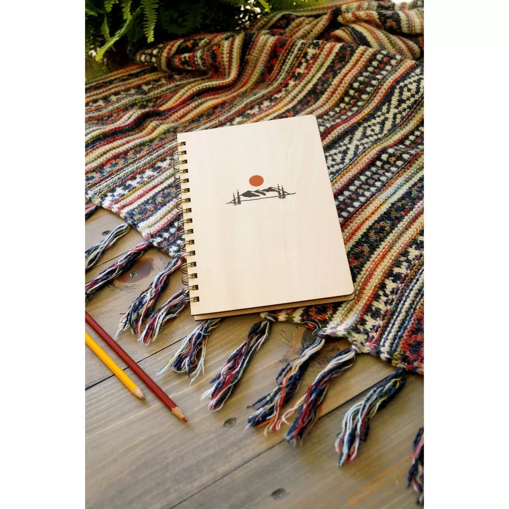 Mountain Sunrise Wood Notebook