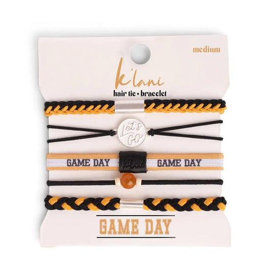 Game Day Black Gold - Hair Tie Bracelet