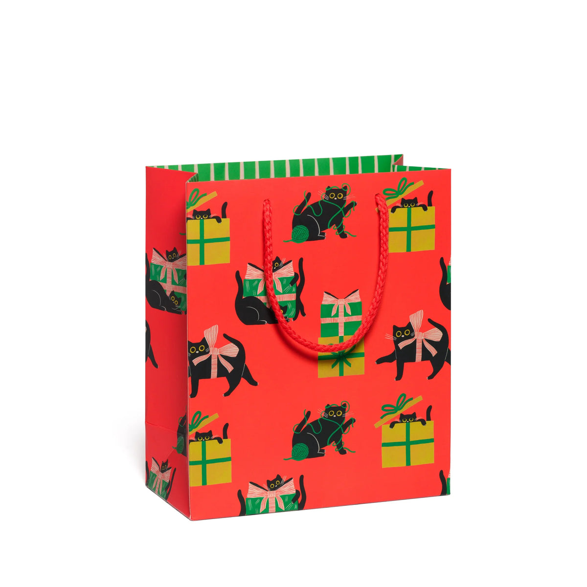 Holiday Black Cat Gift Bag Medium