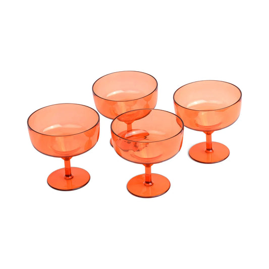 The Rue Margarita Acrylic Glasses - Set of 4 - Orange
