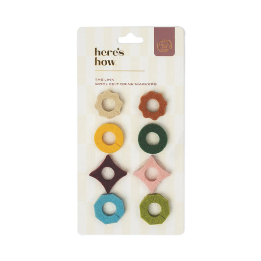 The Link Felt Drink Tags SET OF 8 IN NEUTRAL