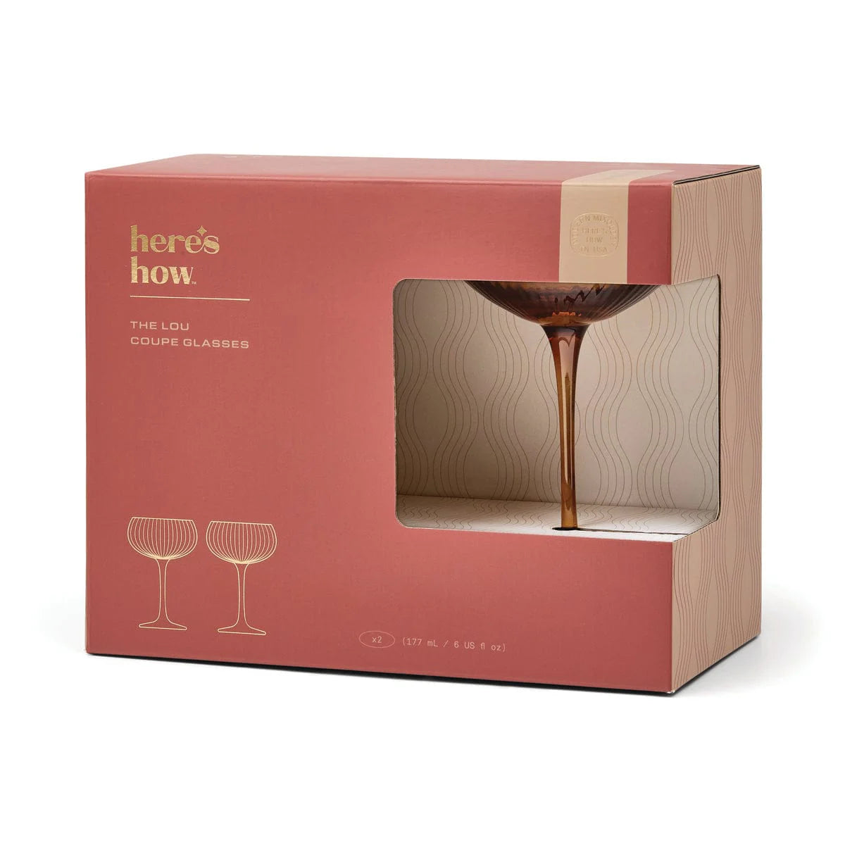The Lou Coupe SET OF 2 IN AMBER