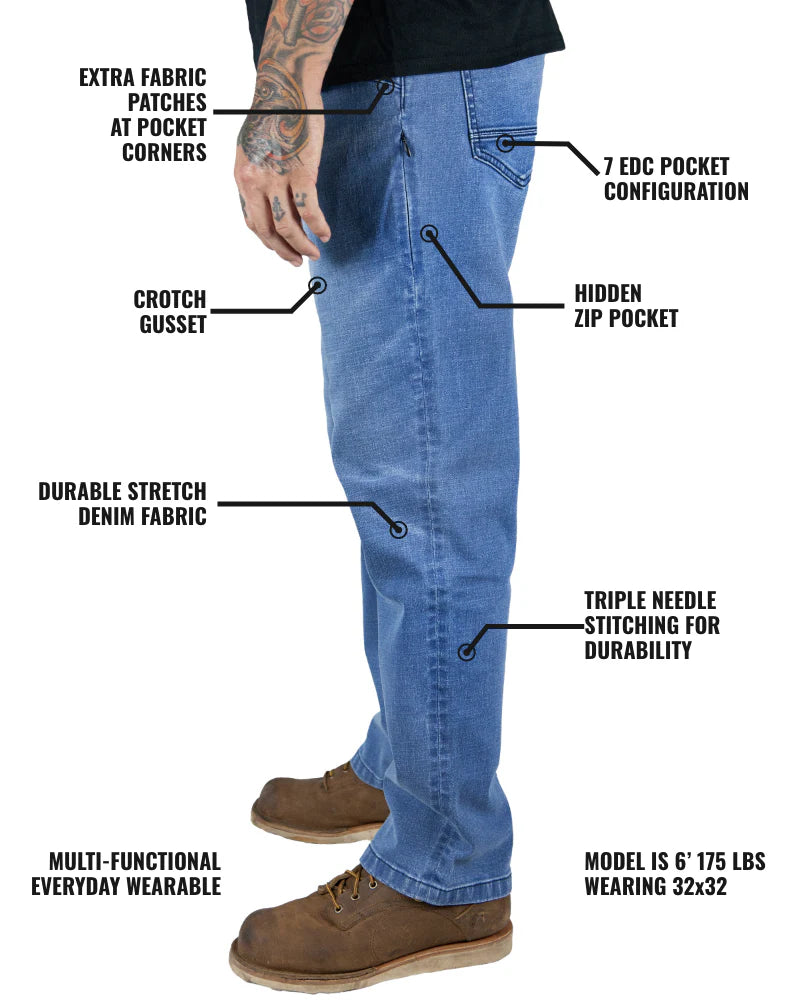 Hideout Denim Standard Fit Pants - Vintage Wash