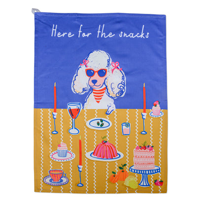 Tea Towel - Here For The Snacks
