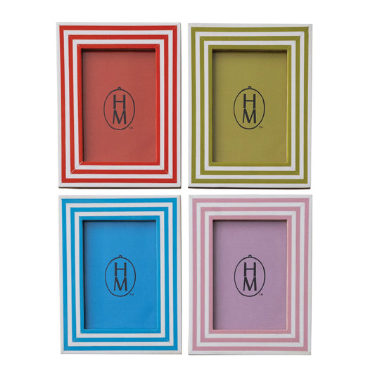 Rectangle Resin Striped Photo Frame Asstd.