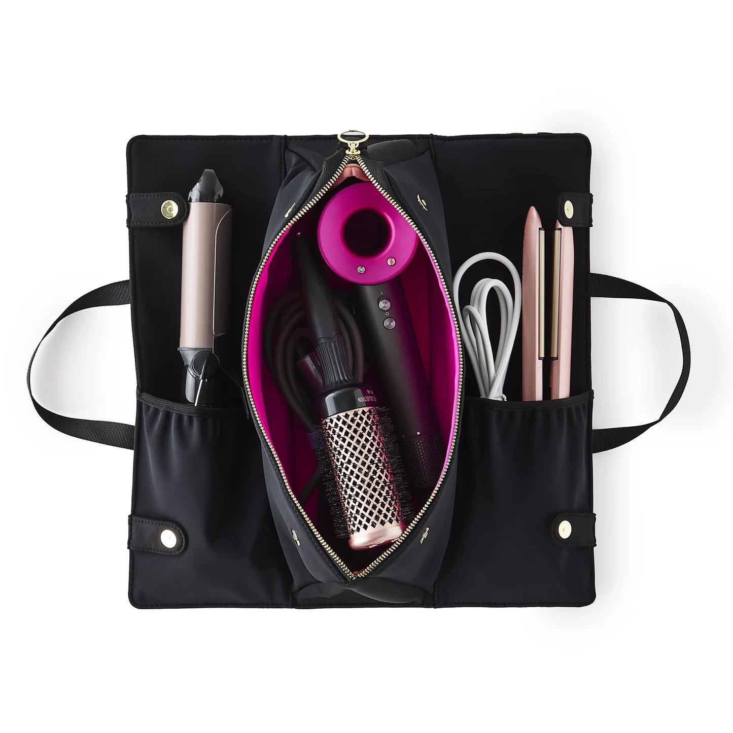 The Hair Tools Bags - Black with Pink
