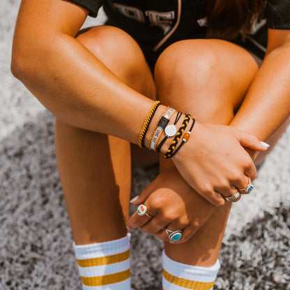 Game Day Black Gold - Hair Tie Bracelet