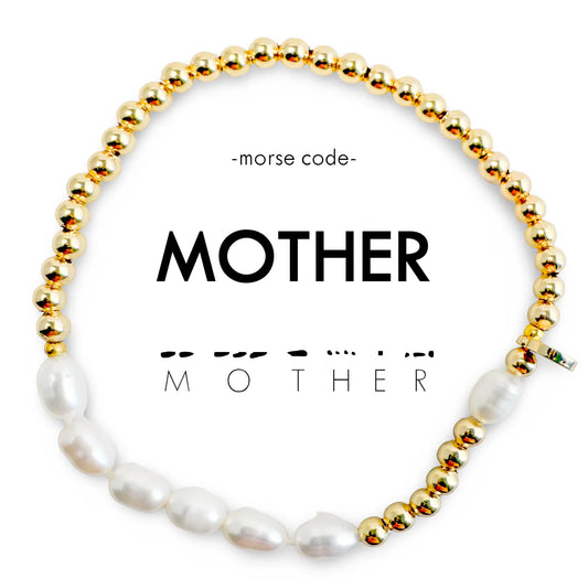 Morse Code Pearl Bracelet - Mother
