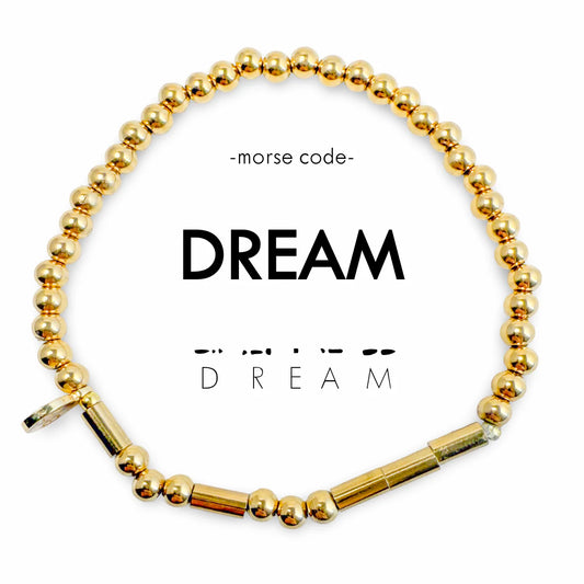 Morse Code Gold Bracelet - Dream