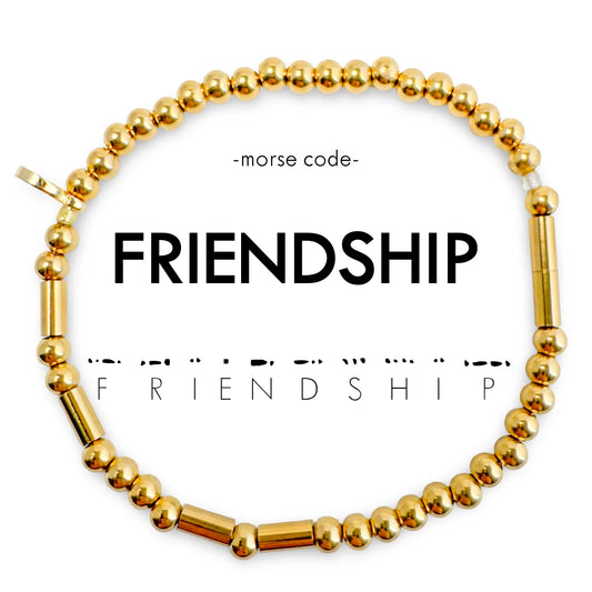 Morse Code Gold Bracelet - Friendship