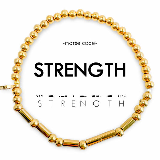 Morse Code Gold Bracelet - Strength