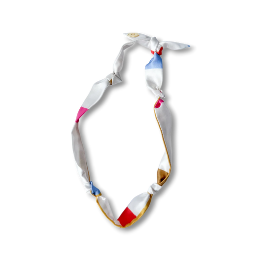 Silk Scarf Necklace - Bold Plaid