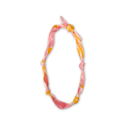 Silk Scarf Necklace - Pink Floral