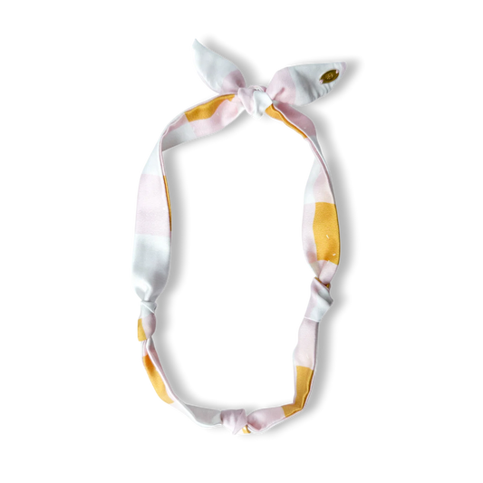 Silk Scarf Necklace - Pink Plaid