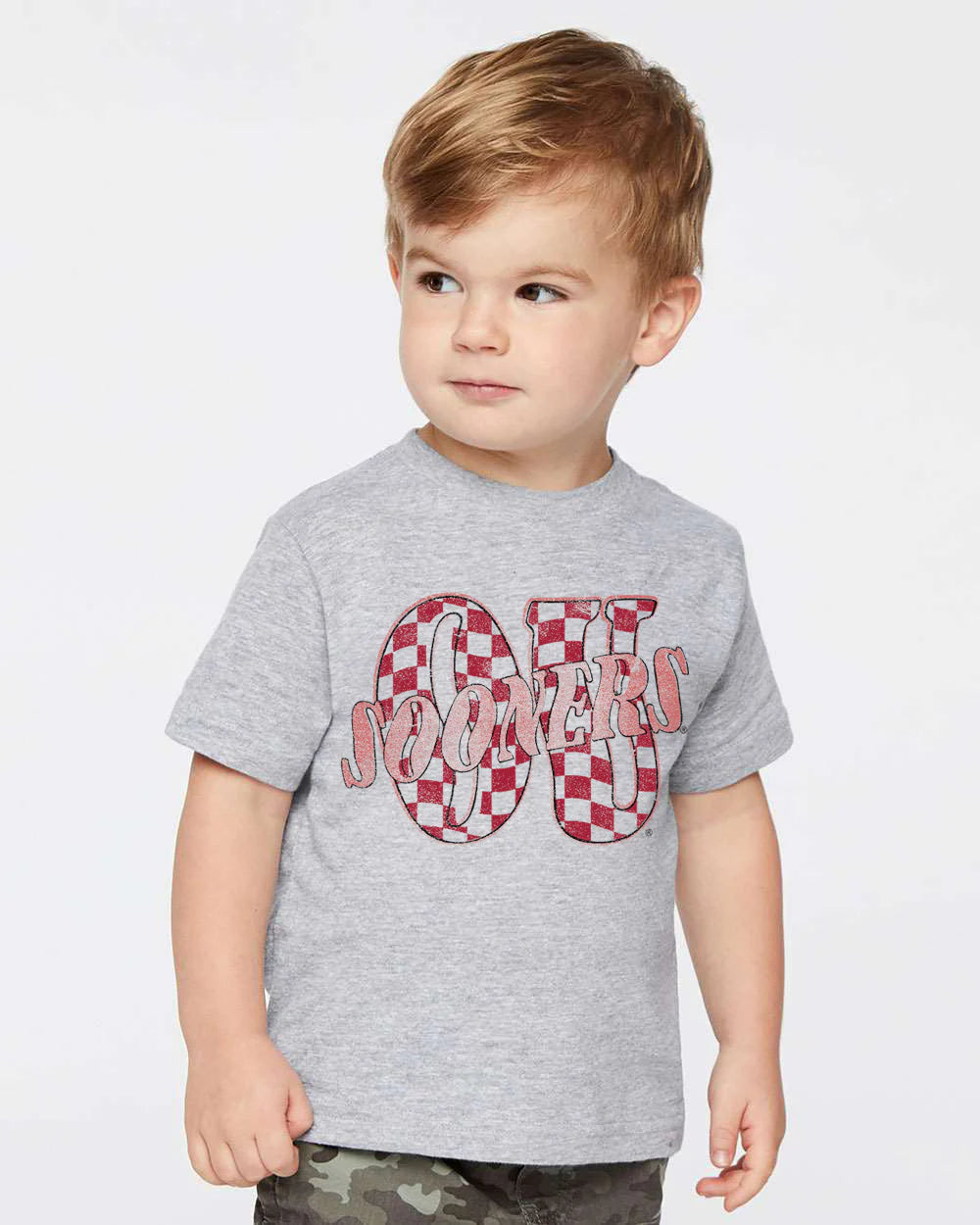 Kid's OU Twisted Check - Grey