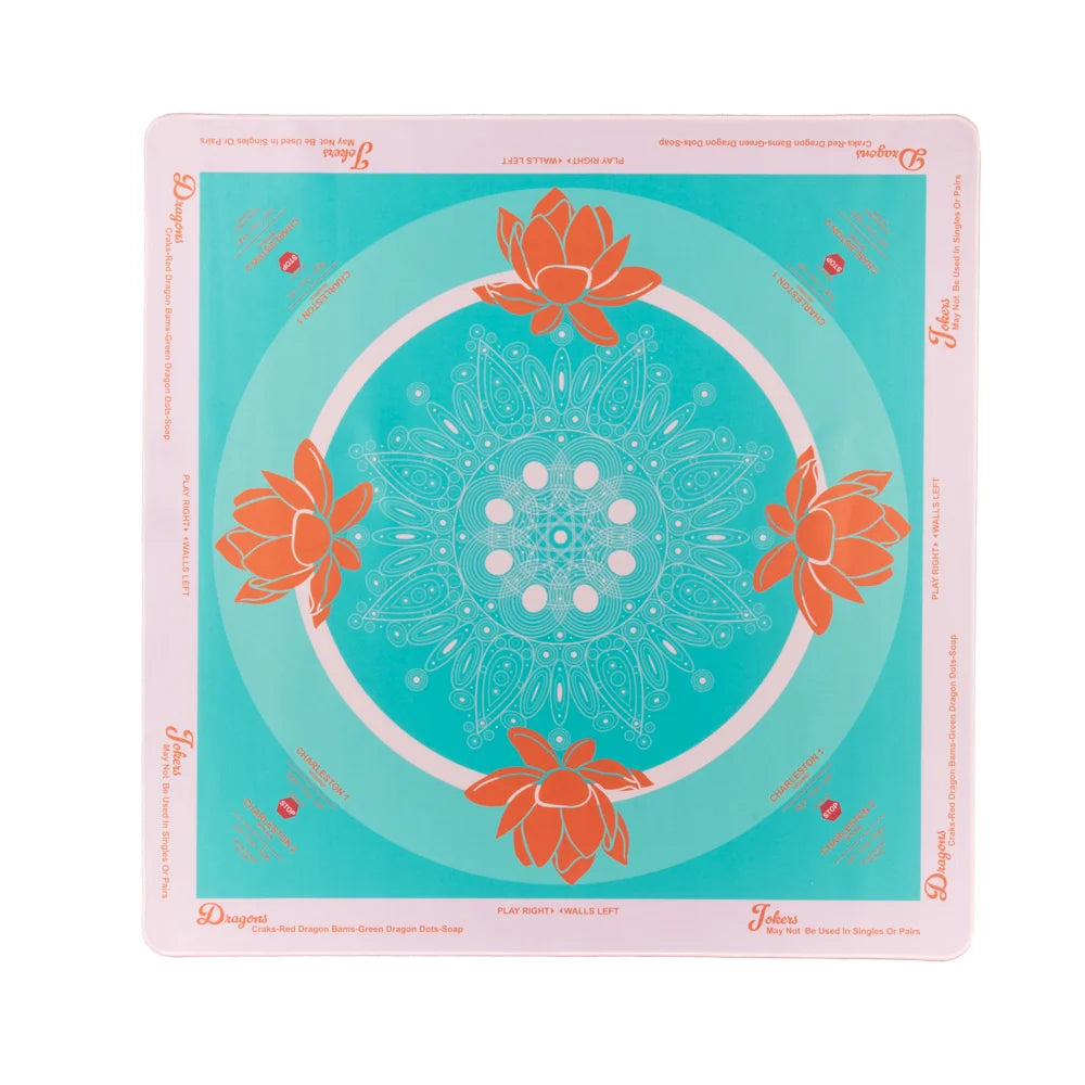 Lotus Mahjong Mat - Teal