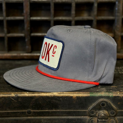 OKc Hat - Grey/Red Rope Hat