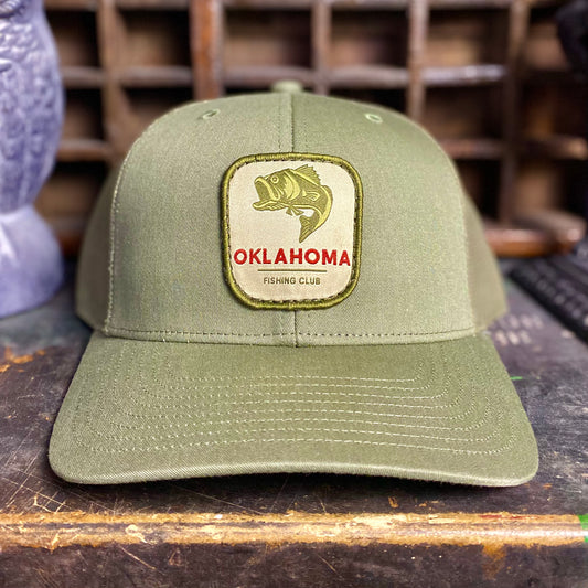 Oklahoma Fishing Club Hat - Green trucker